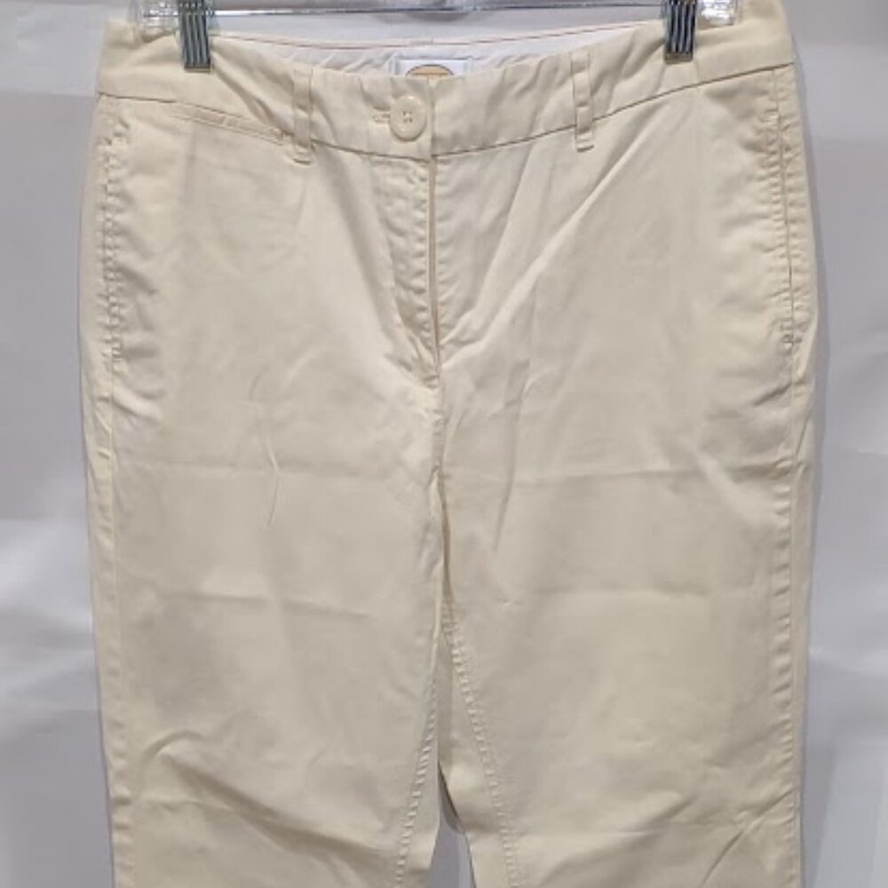 TALBOTS PALE YELLOW 5 POCKET JEANS COTTON SPANDEX STRETCH WOMEN'S SIZE 10